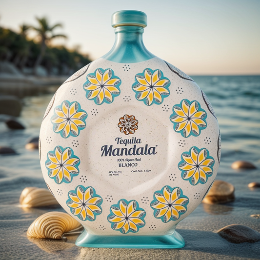 Mandala Blanco Tequila Ceramic Bottle 1L